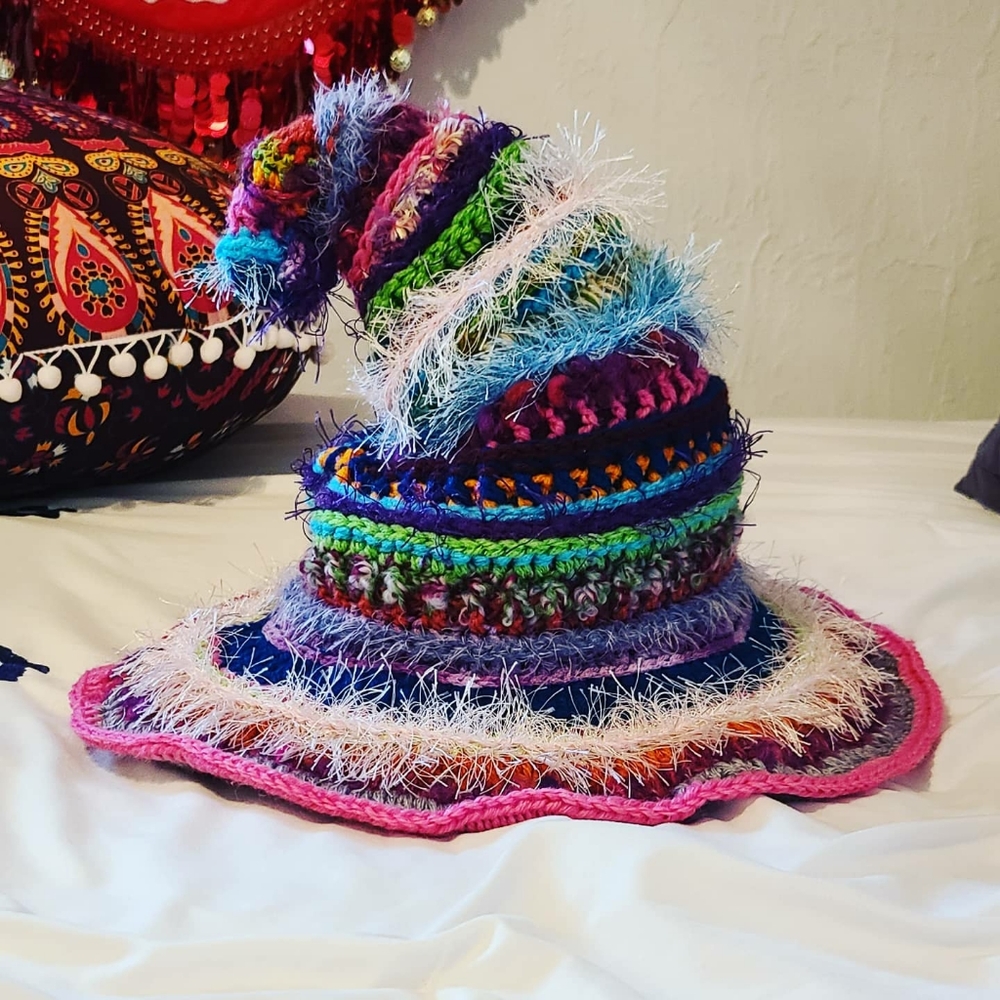 Crocheted Whimsical Witch Hat